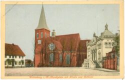 wittenburg, marktplatz mit kirche und rathaus