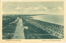 warnemünde, ostseebad, strand mit strandpromenade