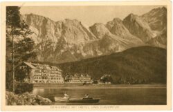eibsee, mit hotel und zugspitze