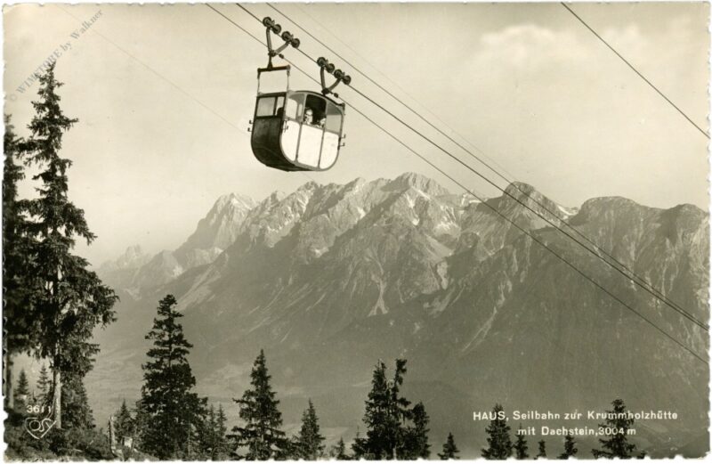 haus, seilbahn zur krummholzhütte mit dachstein haus, seilbahn zur krummholzhütte mit dachstein