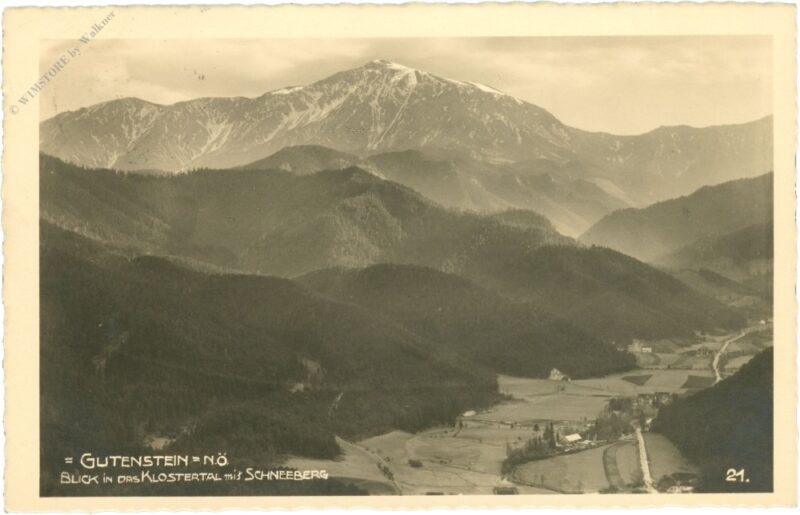 gutenstein, blick in das klostertal mit schneeberg gutenstein, blick in das klostertal mit schneeberg