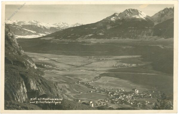 zirl, mit martinswand und zillertaler alpen