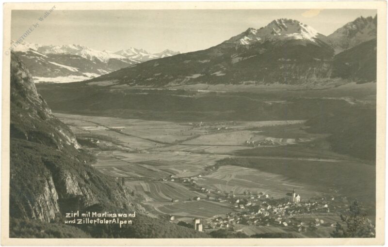 zirl, mit martinswand und zillertaler alpen