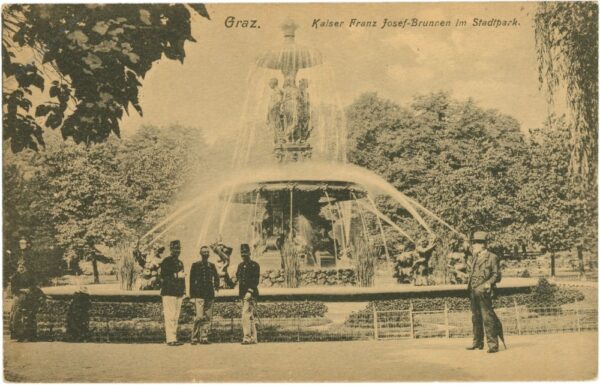 graz, kaiser franz josef brunnen im stadtpark