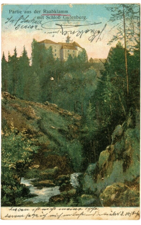 gutenberg, partie aus der raabklamm mit schloss gutenberg