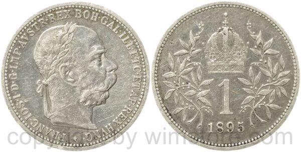 franz josef i., 1 krone 1895, silber, s franz josef i., 1 krone 1895, silber, s
