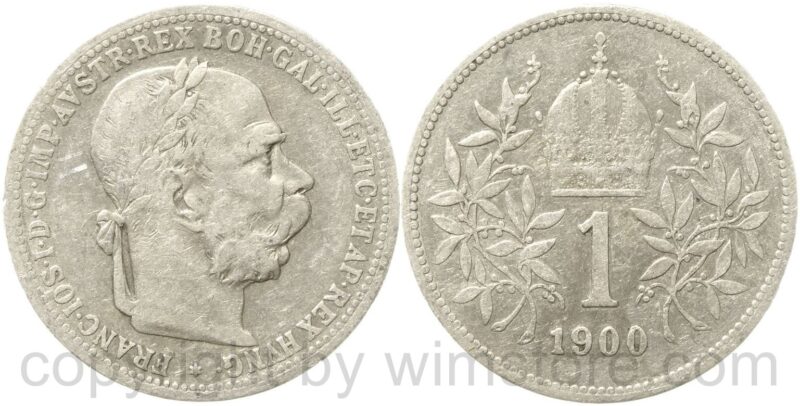franz josef i., 1 krone 1900, silber, ss franz josef i., 1 krone 1900, silber, ss