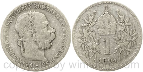 franz josef i., 1 krone 1904, silber, s ss franz josef i., 1 krone 1904, silber, s ss