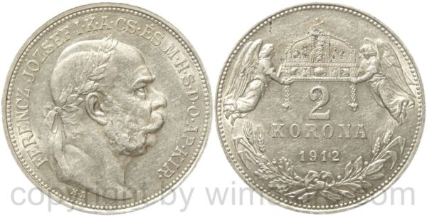 franz josef i., 2 korona 1912 kb, silber, vz franz josef i., 2 korona 1912 kb, silber, vz