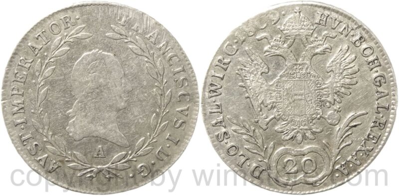 franz ii./i., 20 kreuzer 1809 a, wien, silber, ss franz ii./i., 20 kreuzer 1809 a, wien, silber, ss