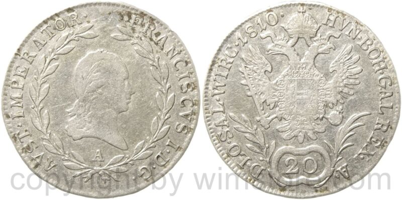 franz ii./i., 20 kreuzer 1810 a, wien, silber, s ss franz ii./i., 20 kreuzer 1810 a, wien, silber, s ss