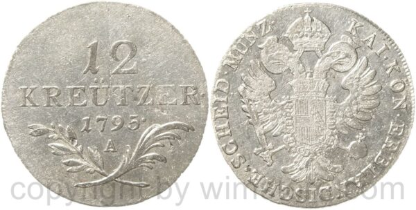franz ii./i., 12 kreuzer 1795 a, wien, silber, vz