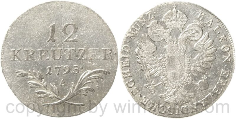 franz ii./i., 12 kreuzer 1795 a, wien, silber, vz franz ii./i., 12 kreuzer 1795 a, wien, silber, vz