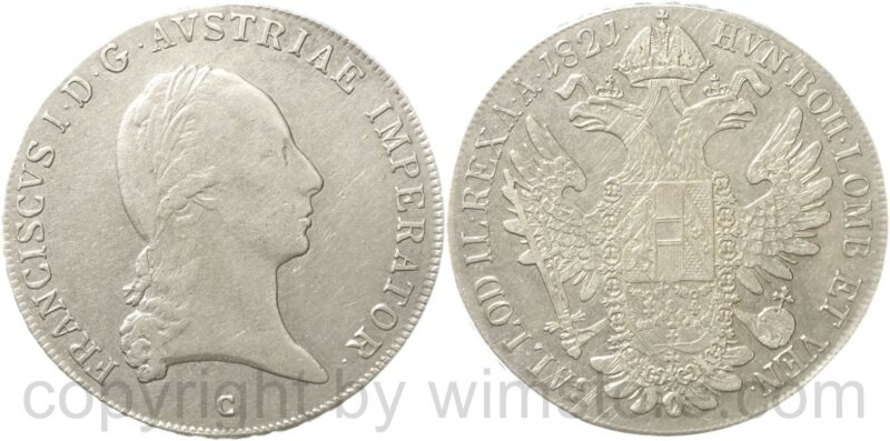franz ii./i., taler 1821 c, prag, silber, ss franz ii./i., taler 1821 c, prag, silber, ss