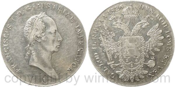 franz ii./i., taler 1826 a, wien, silber, ss