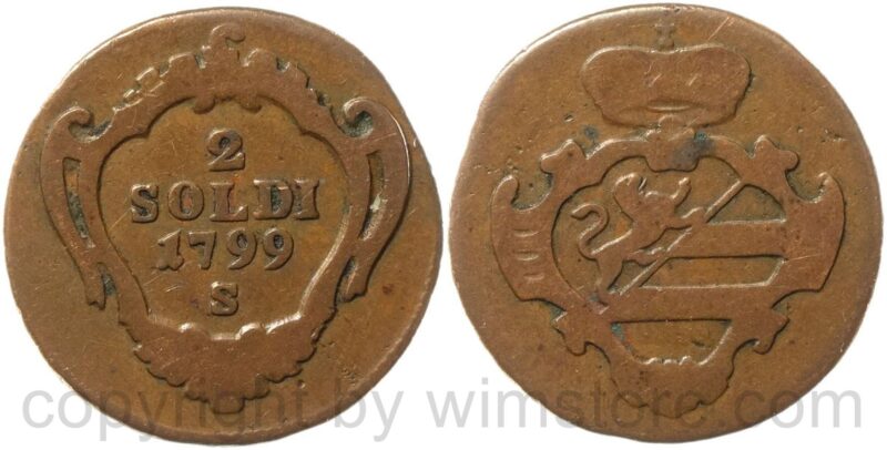 lombardei venetien, franz ii./i., 2 soldo 1799 s, schmöllnitz, kupfer, ss lombardei venetien, franz ii./i., 2 soldo 1799 s, schmöllnitz, kupfer, ss