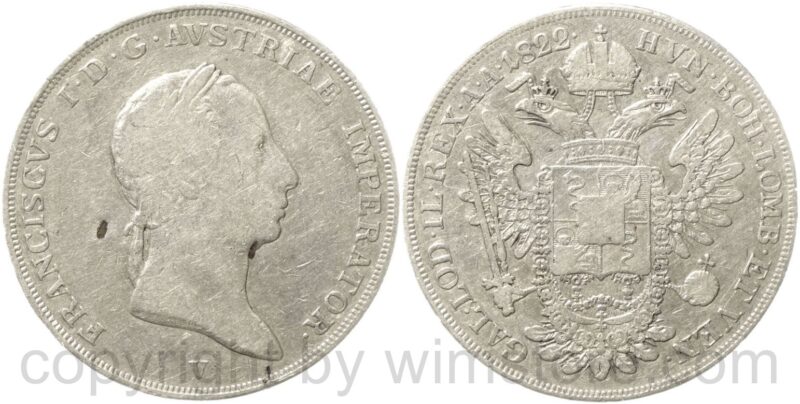 lombardei venetien, franz ii./i., 1/2 scudo 1822 v, venedig, silber, s ss lombardei venetien, franz ii./i., 1/2 scudo 1822 v, venedig, silber, s ss