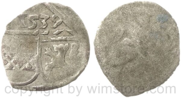 ferdinand i. 1519 1564, einseitiger pfennig 1539 graz, silber, ss
