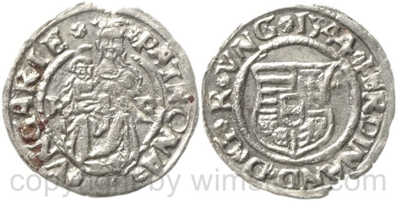 ferdinand i. 1519 1564, denar 1544 kb, hus xxx, silber, ss, randausbruch ferdinand i. 1519 1564, denar 1544 kb, hus xxx, silber, ss, randausbruch