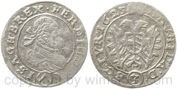 ferdinand ii. 1619 1637, groschen 1625 wien, her 1038, silber, ss vz