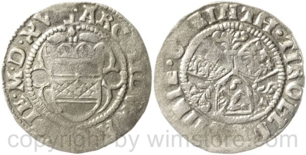 maximilian i., 1/2 batzen, wien, silber, ss, prägeschwächen