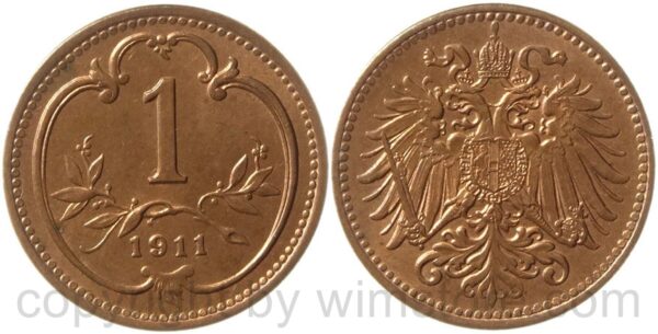 franz josef i., 1 heller 1911, kupfer, st franz josef i., 1 heller 1911, kupfer, st