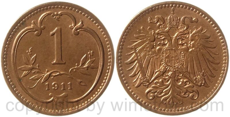 franz josef i., 1 heller 1911, kupfer, st