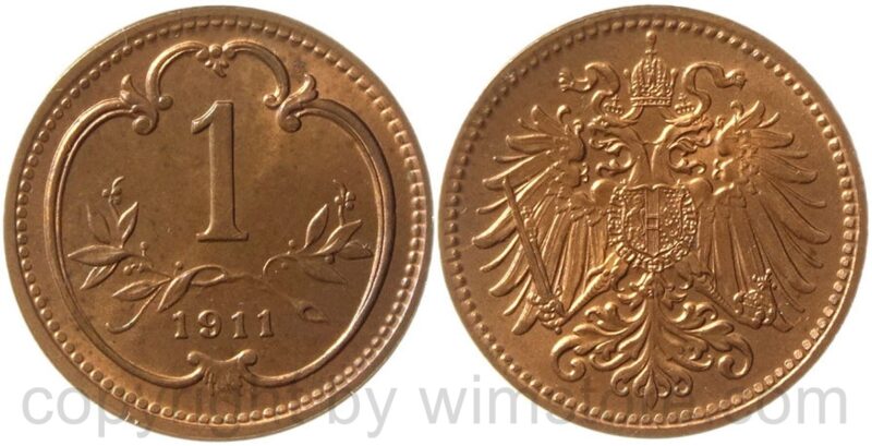 franz josef i., 1 heller 1911, kupfer, st franz josef i., 1 heller 1911, kupfer, st