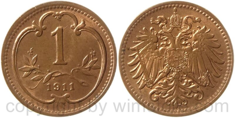 franz josef i., 1 heller 1911, kupfer, st franz josef i., 1 heller 1911, kupfer, st