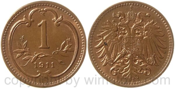 franz josef i., 1 heller 1911, kupfer, st franz josef i., 1 heller 1911, kupfer, st
