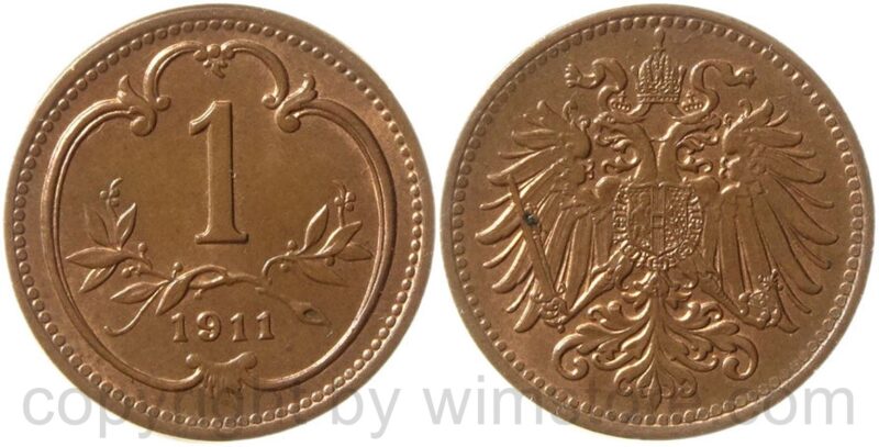 franz josef i., 1 heller 1911, kupfer, st