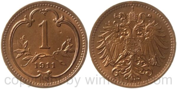 franz josef i., 1 heller 1911, kupfer, st franz josef i., 1 heller 1911, kupfer, st