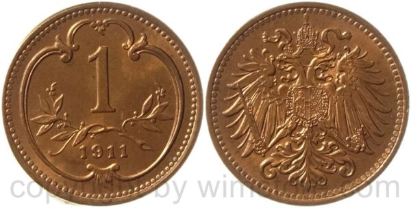 franz josef i., 1 heller 1911, kupfer, st
