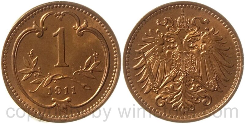 franz josef i., 1 heller 1911, kupfer, st