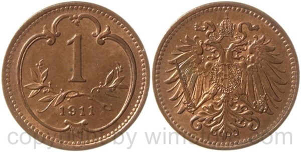 franz josef i., 1 heller 1911, kupfer, st franz josef i., 1 heller 1911, kupfer, st