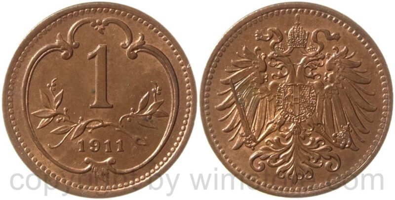 franz josef i., 1 heller 1911, kupfer, st
