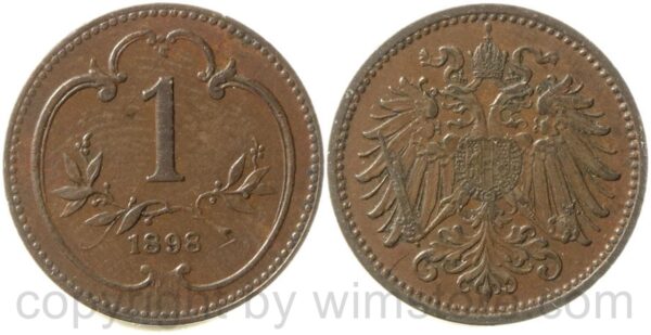 franz josef i., 1 heller 1898, kupfer, ss