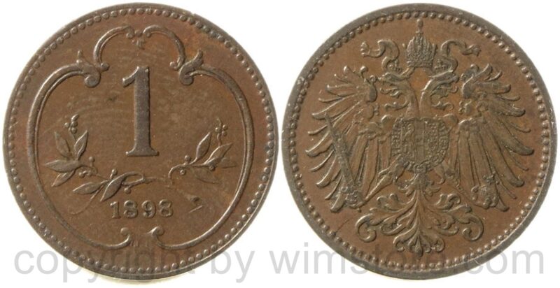 franz josef i., 1 heller 1898, kupfer, ss franz josef i., 1 heller 1898, kupfer, ss