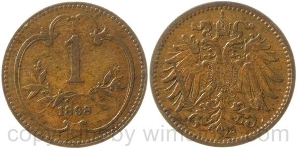 franz josef i., 1 heller 1898, kupfer, ss
