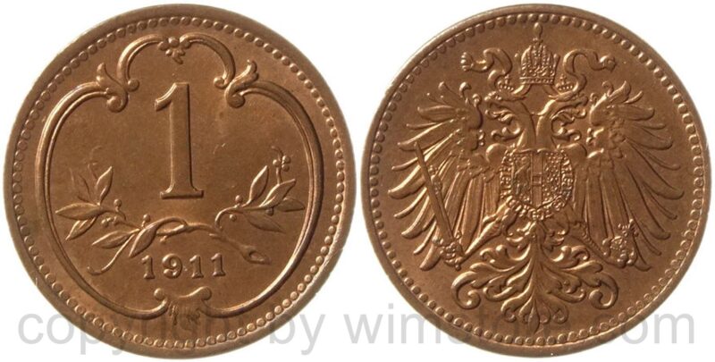 franz josef i., 1 heller 1911, kupfer, st