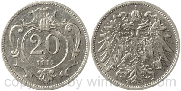 franz josef i., 20 heller 1911, nickel, vz