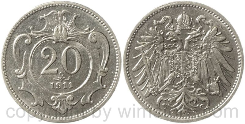 franz josef i., 20 heller 1911, nickel, vz
