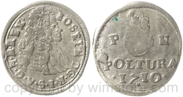 josef i. 1705 1711, poltura 1710 p h, silber, s