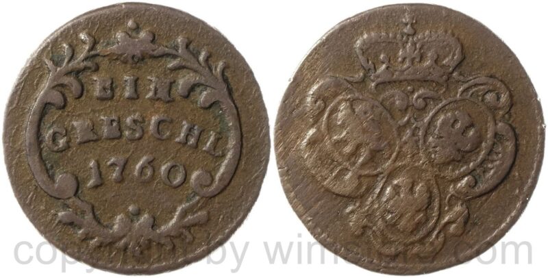 maria theresia 1740 1780, ein greschl 1760, kupfer, ss maria theresia 1740 1780, ein greschl 1760, kupfer, ss