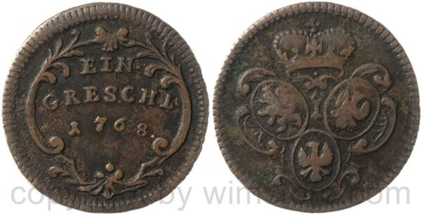 maria theresia 1740 1780, ein greschl 1768, kupfer, ss