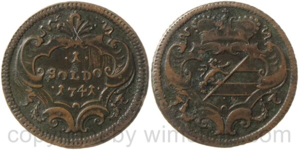 maria theresia 1740 1780, 1 soldo 1741, kupfer, ss