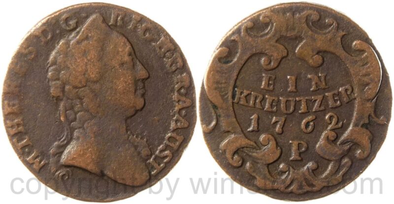 maria theresia 1740 1780, ein kreuzer 1762 p, kupfer, s maria theresia 1740 1780, ein kreuzer 1762 p, kupfer, s