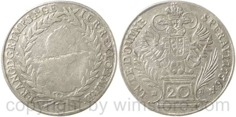 franz von lothringen 1745 1765, 20 kreuzer 1762 nb, nagybanya, silber, s, sf.