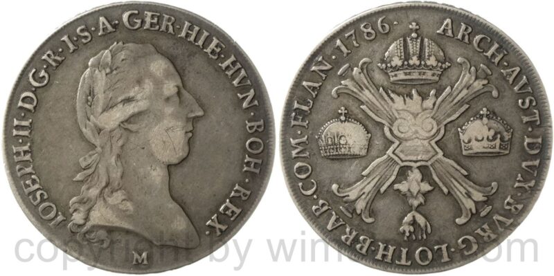 josef ii. 1780 1790, alleinregent, kronentaler 1786 m, mailand, silber, ss josef ii. 1780 1790, alleinregent, kronentaler 1786 m, mailand, silber, ss