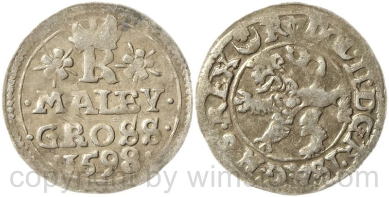 rudolf ii. 1576 1612, maleygroschen 1598 joachimstal, münzmeister paul hofmann, silber, ss vz rudolf ii. 1576 1612, maleygroschen 1598 joachimstal, münzmeister paul hofmann, silber, ss vz